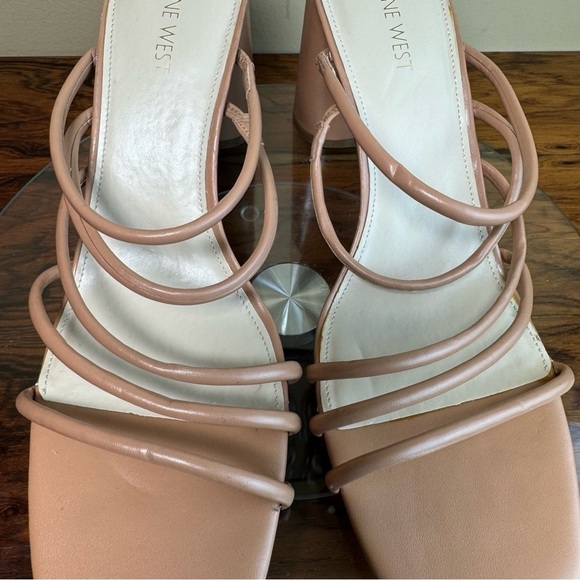 NINE WEST Strappy Open Toe Heel Sandals Platform Block Heels Size 12 - Picture 7 of 15